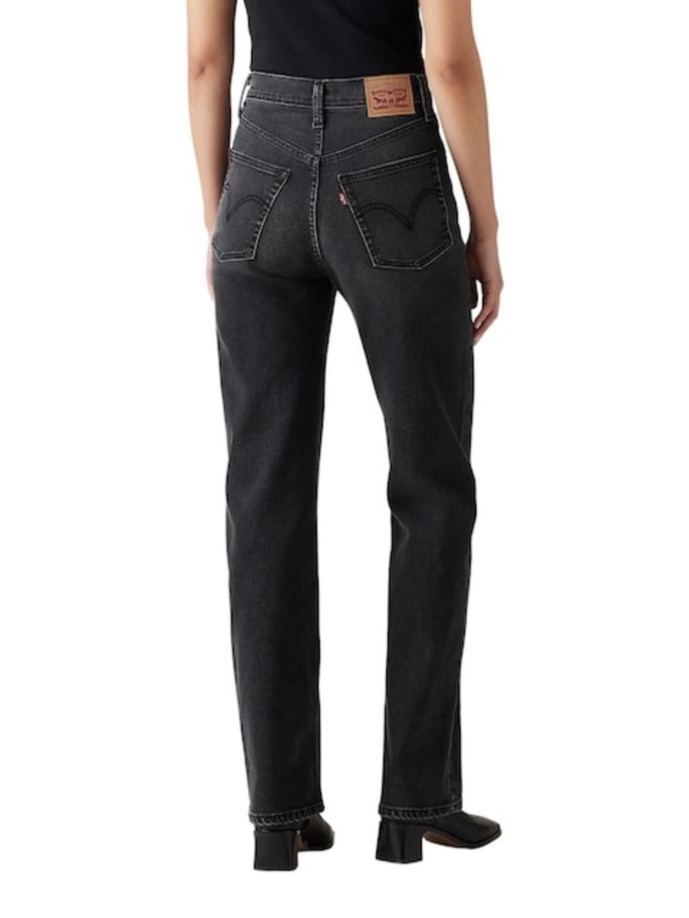 Levi’s Ribcage High-Rise Straight Leg Women’s Jeans - Black - Picture 2 of 4